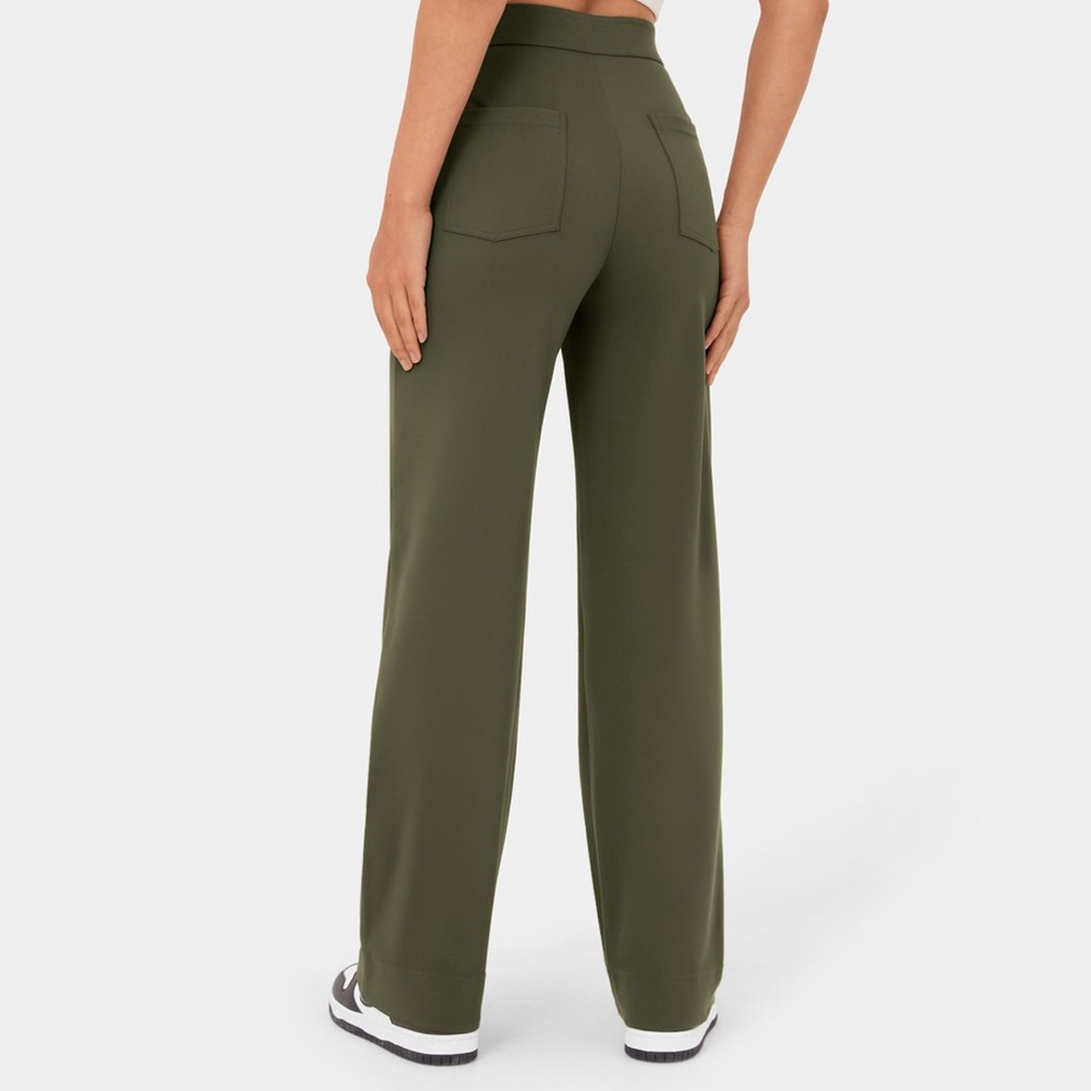 Halara High Waisted Button Multiple Pockets Straight Leg Casual Pants